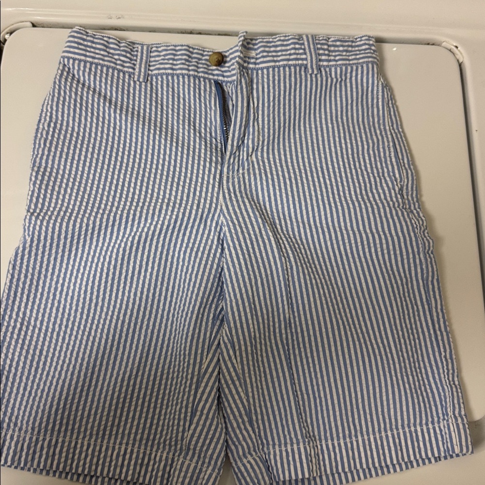 Vineyard Vines Blue and White Striped Boys Seersucker Shorts